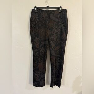 Women’s Chico's Black Paisley Fabulously Slimming 0.5 Ankle Pants.